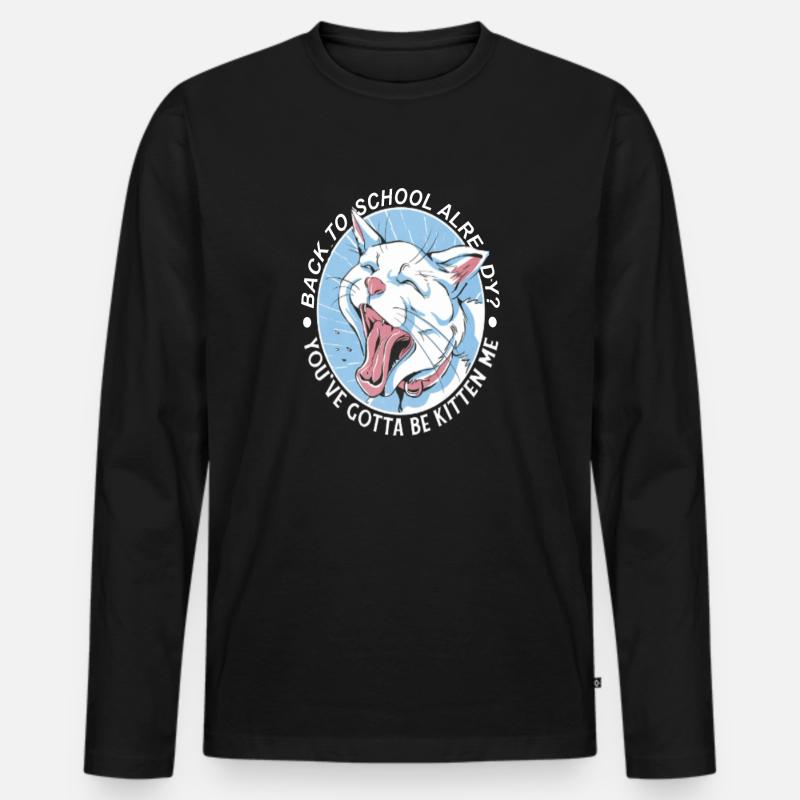 Back to School - Männer Premium Bio Langarmshirt - Schwarz