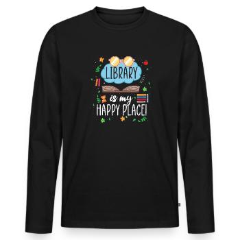 Library Fan Quote Read Library Librarian - Men's Premium Organic Long Sleeve Shirt - black - Front - Nico (187cm)