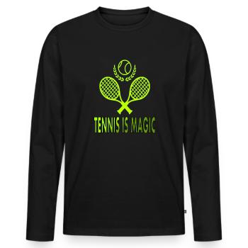 Le tennis est un cadeau magique de jeu de tennis - T-shirt manches longues Premium bio Homme - noir - Devant - Nico (187cm)