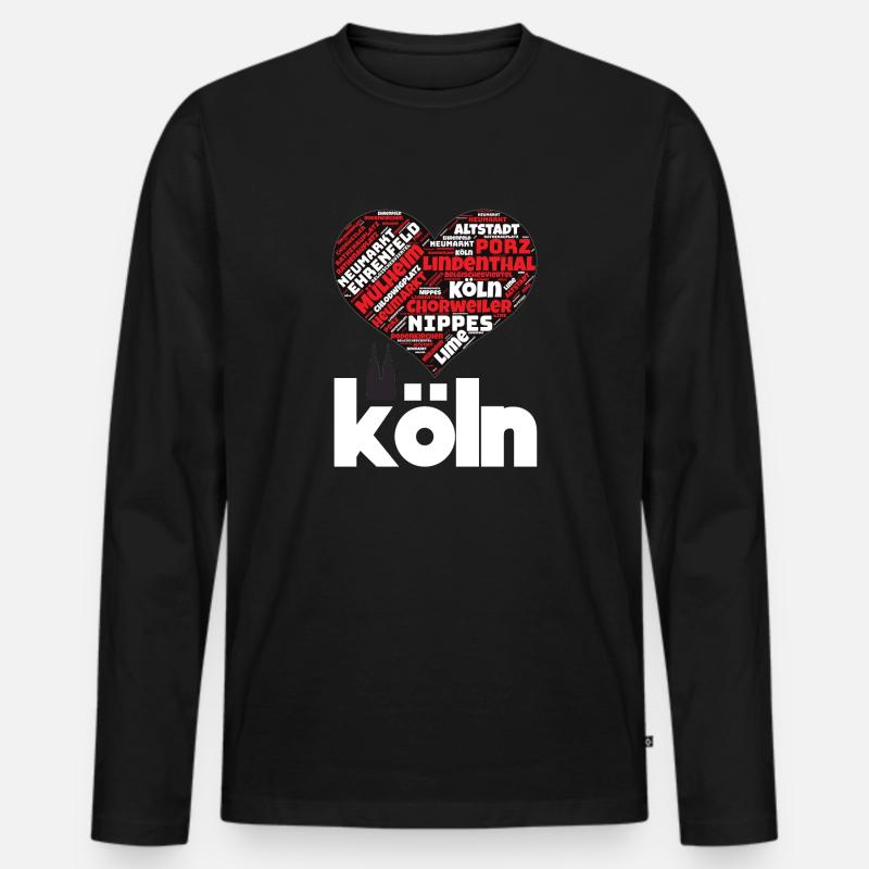 Köln - Männer Premium Bio Langarmshirt - Schwarz
