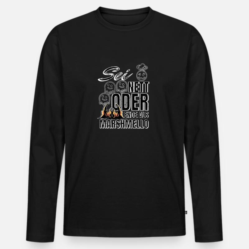 Sei Nett Design - Männer Premium Bio Langarmshirt - Schwarz
