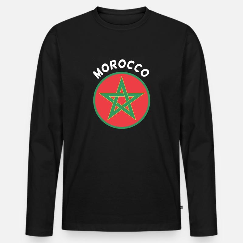 Marokko - Männer Premium Bio Langarmshirt - Schwarz