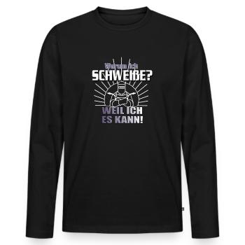 Pourquoi est-ce que je soude? Parce que je peux! Soudeurs - T-shirt manches longues Premium bio Homme - noir - Devant - Nico (187cm)