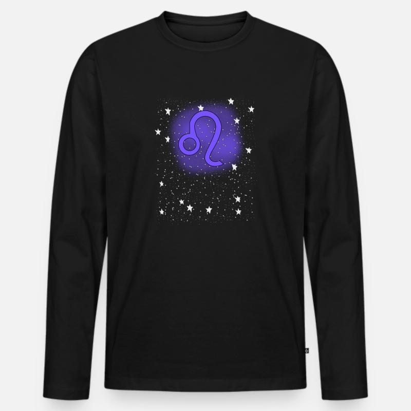 Sternzeichen Löwe Geschenk Symbol Sterne - Männer Premium Bio Langarmshirt - Schwarz