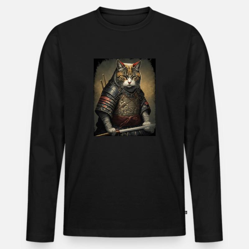 Chatmurai 9 - Männer Premium Bio Langarmshirt - Schwarz