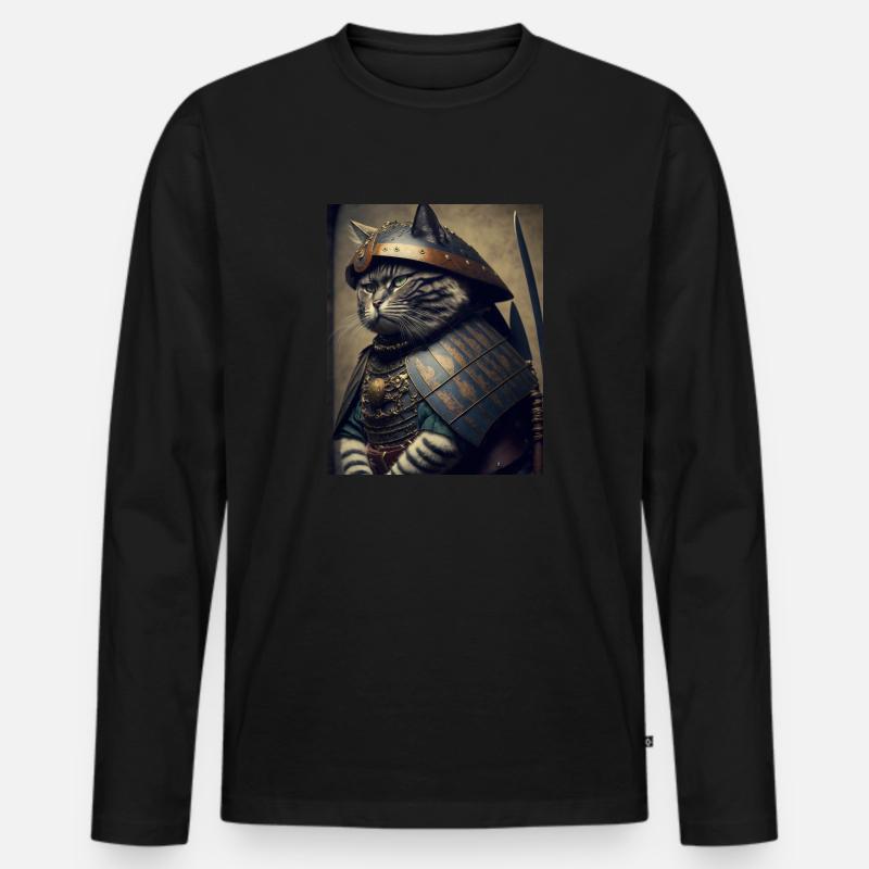Chatmurai 11 - Männer Premium Bio Langarmshirt - Schwarz