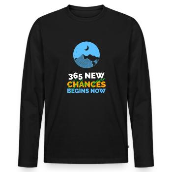 Frohes neues Jahr Happy New year gutes neues Jahr - Men's Premium Organic Long Sleeve Shirt - black - Front - Nico (187cm)