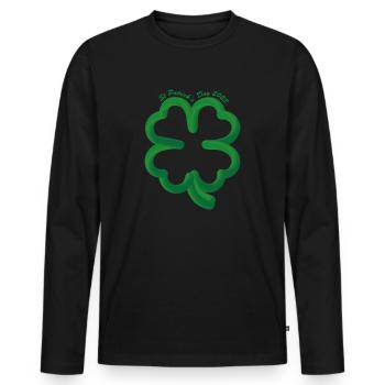 Fête de la Saint-Patrick - T-shirt manches longues Premium bio Homme - noir - Devant - Nico (187cm)