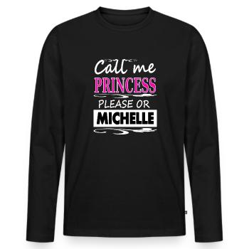 I'm Michelle, my name is Michelle Gift Idea - Men's Premium Organic Long Sleeve Shirt - black - Front - Nico (187cm)