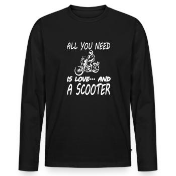 Scooter Ride Scooter Rider Stuntman Gift Idea - Men's Premium Organic Long Sleeve Shirt - black - Front - Nico (187cm)