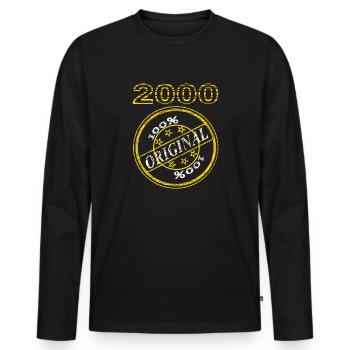 Année 2000 né anniversaire fêter son 23e anniversaire - T-shirt manches longues Premium bio Homme - noir - Devant - Nico (187cm)