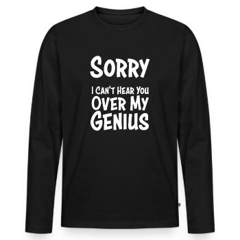 GENIUS - Men's Premium Organic Long Sleeve Shirt - black - Front - Nico (187cm)