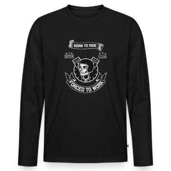 Born To Ride MC Skull Piston Design - T-shirt manches longues Premium bio Homme - noir - Devant - Nico (187cm)