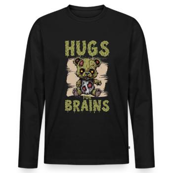 Zombie Teddy Halloween Horror Monster Hugs - Men's Premium Organic Long Sleeve Shirt - black - Front - Nico (187cm)