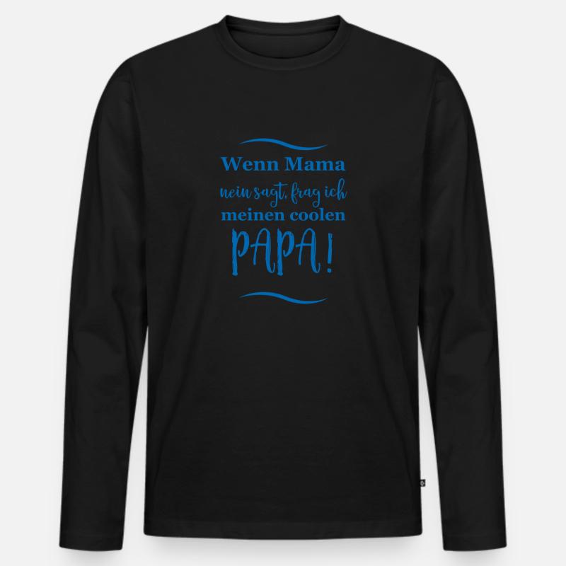 lustige sprüche - Männer Premium Bio Langarmshirt - Schwarz
