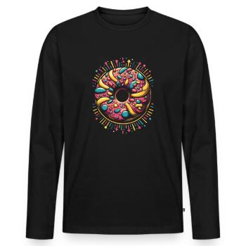 Süßer Donut - Das perfekte Donut Geschenk - Männer Premium Bio Langarmshirt - Schwarz - Vorne - Nico (187cm)