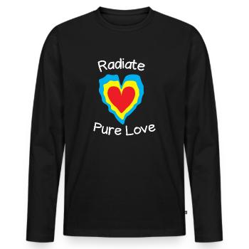 Radiate pure love - Men's Premium Organic Long Sleeve Shirt - black - Front - Nico (187cm)