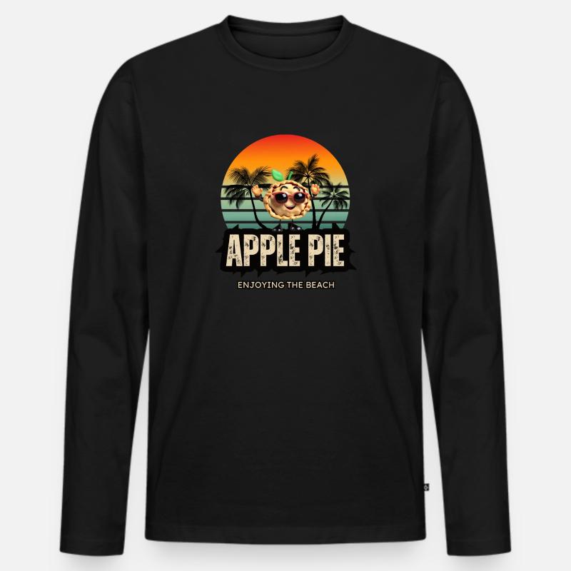 Apfelkuchen am Strand - Männer Premium Bio Langarmshirt - Schwarz