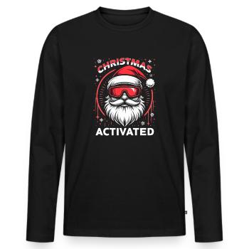 Christmas Mode Activated - Männer Premium Bio Langarmshirt - Schwarz - Vorne - Nico (187cm)