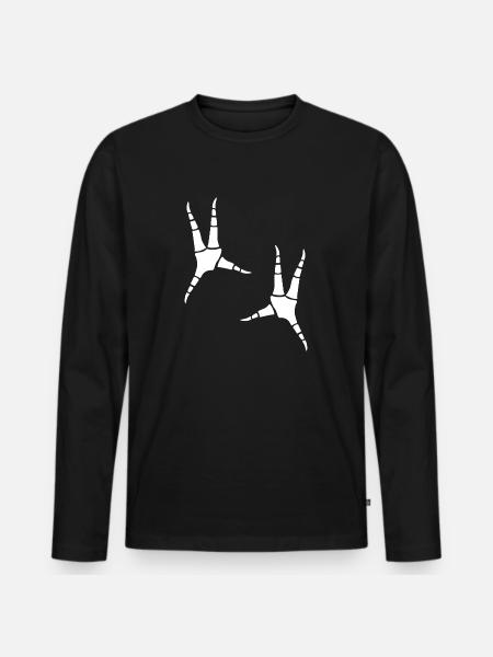 Parrot footprints - Men's Premium Organic Long Sleeve Shirt - black