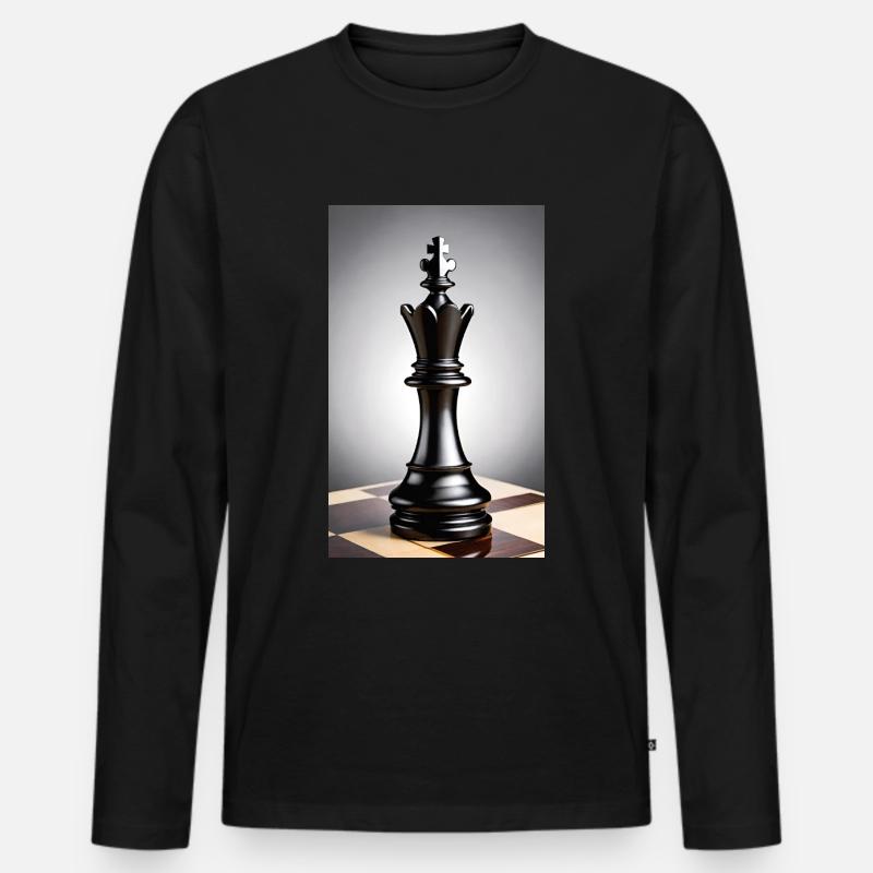 Schach | Schachfigur | Schachspieler - Männer Premium Bio Langarmshirt - Schwarz
