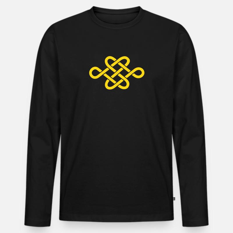 endless knot - Endlosknoten - Männer Premium Bio Langarmshirt - Schwarz