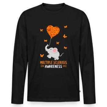 Multiple Sclerosis Awareness - Men's Premium Organic Long Sleeve Shirt - black - Front - Nico (187cm)