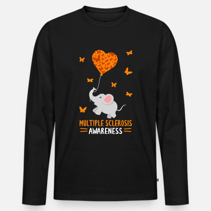 Multiple Sclerosis Awareness - Männer Premium Bio Langarmshirt - Schwarz