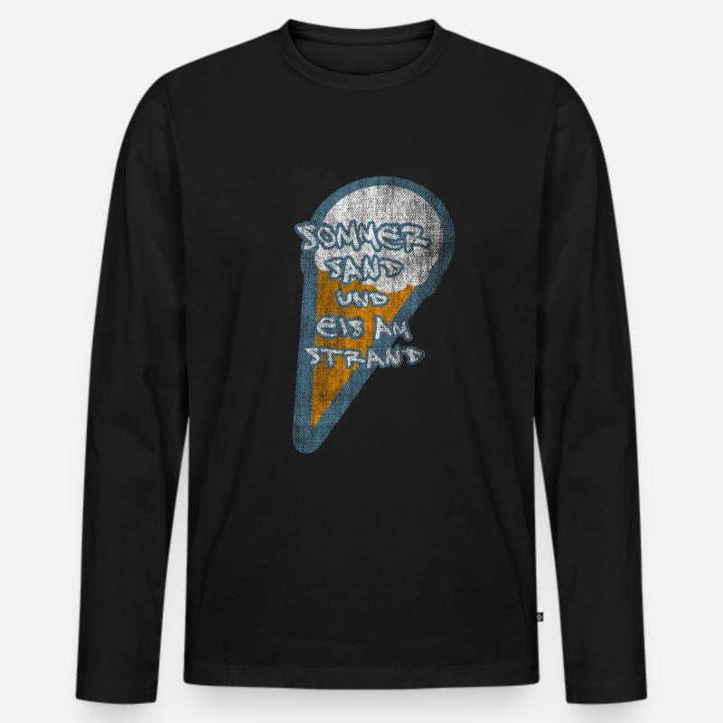EIS AM STRAND SOMMER - Männer Premium Bio Langarmshirt - Schwarz