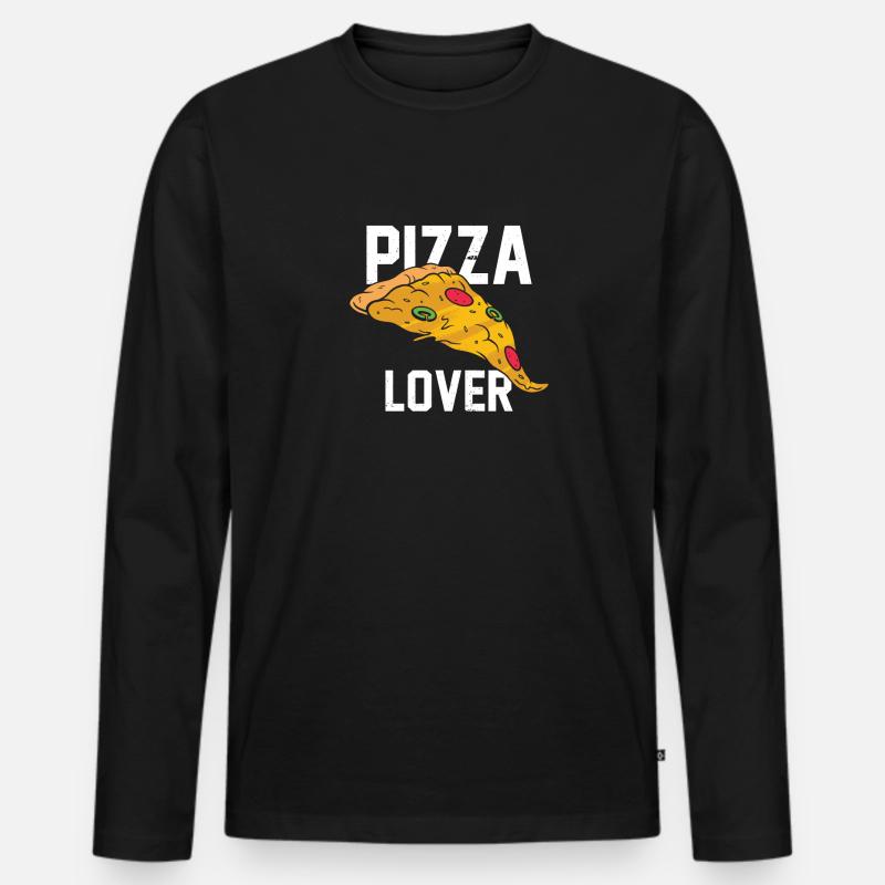 Pizza-Liebhaber Geschenk - Männer Premium Bio Langarmshirt - Schwarz