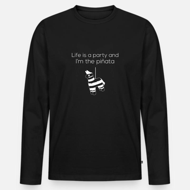 Lustiger selbstironischer spruch. ironie sarkasmus - Männer Premium Bio Langarmshirt - Schwarz
