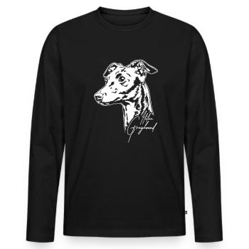 ITALIAN GREYHOUND Portrait Windhund Wilsigns - Men's Premium Organic Long Sleeve Shirt - black - Front - Nico (187cm)