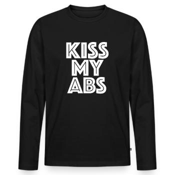 Kiss my abs | Fitness, Bodybuilding, Abs - Men's Premium Organic Long Sleeve Shirt - black - Front - Nico (187cm)
