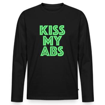 Embrasse mes abdos | Entraînement abdominal, musculation, fitness - T-shirt manches longues Premium bio Homme - noir - Devant - Nico (187cm)