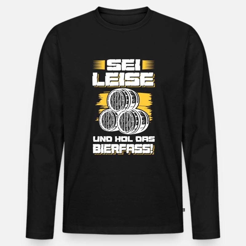 bier bierfass - Männer Premium Bio Langarmshirt - Schwarz