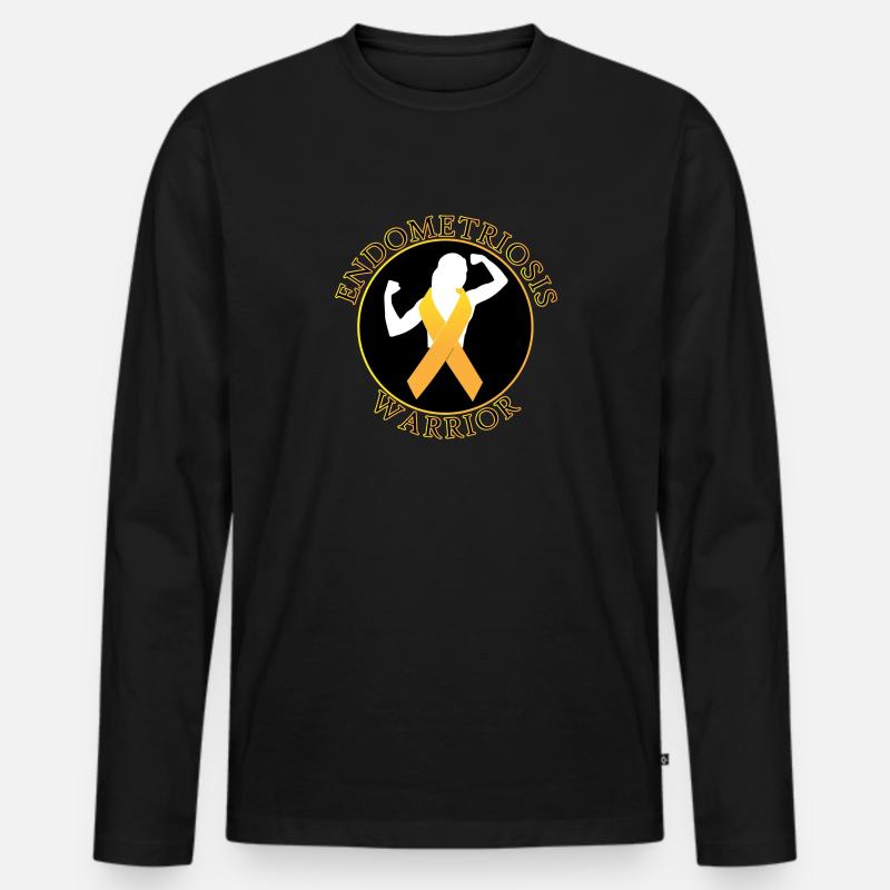 Endometriose-Krieger - Männer Premium Bio Langarmshirt - Schwarz
