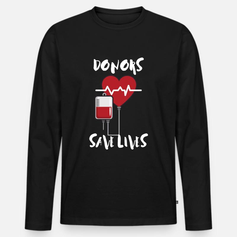 Blutspender - Männer Premium Bio Langarmshirt - Schwarz
