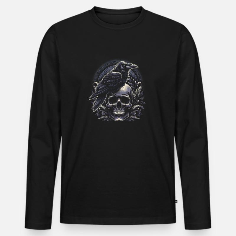 Flüstern der Ahnen - Männer Premium Bio Langarmshirt - Schwarz