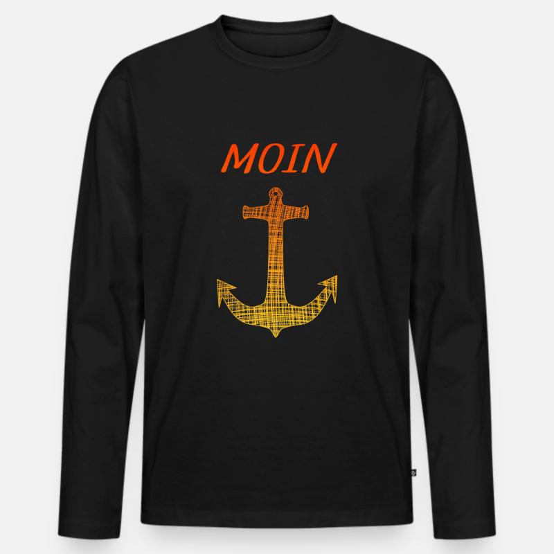 Moin - Männer Premium Bio Langarmshirt - Schwarz