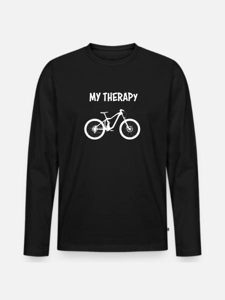 My Therapy - Mountainbike - Männer Premium Bio Langarmshirt - Schwarz