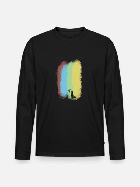 Maler - Männer Premium Bio Langarmshirt - Schwarz