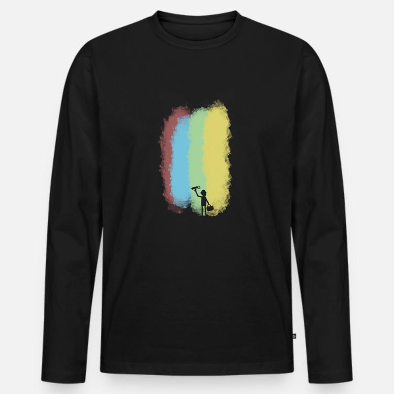 Maler - Männer Premium Bio Langarmshirt - Schwarz