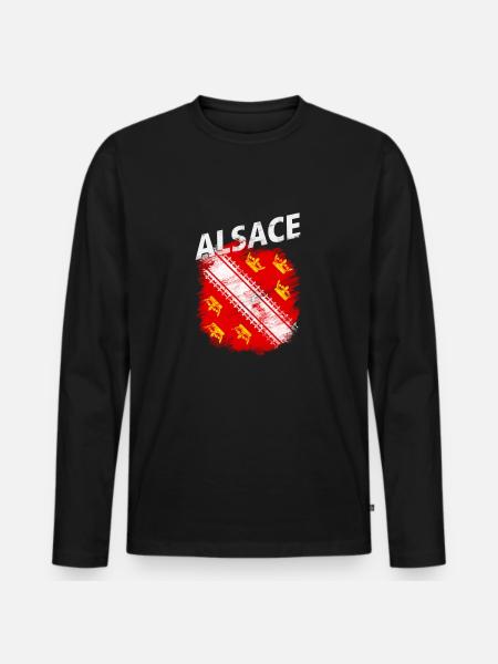 Alsace - Männer Premium Bio Langarmshirt - Schwarz