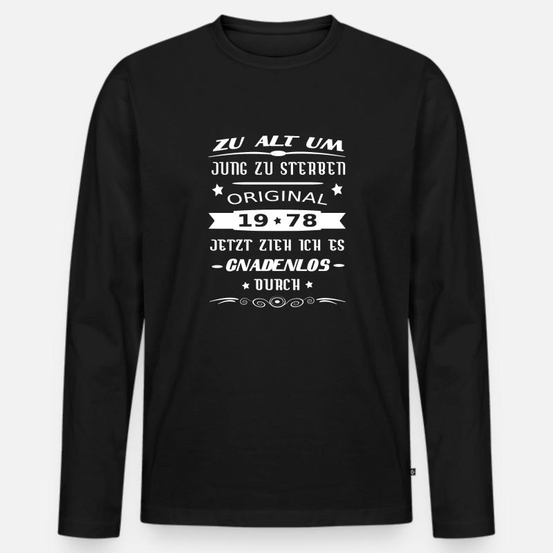 Original 1978 - Männer Premium Bio Langarmshirt - Schwarz