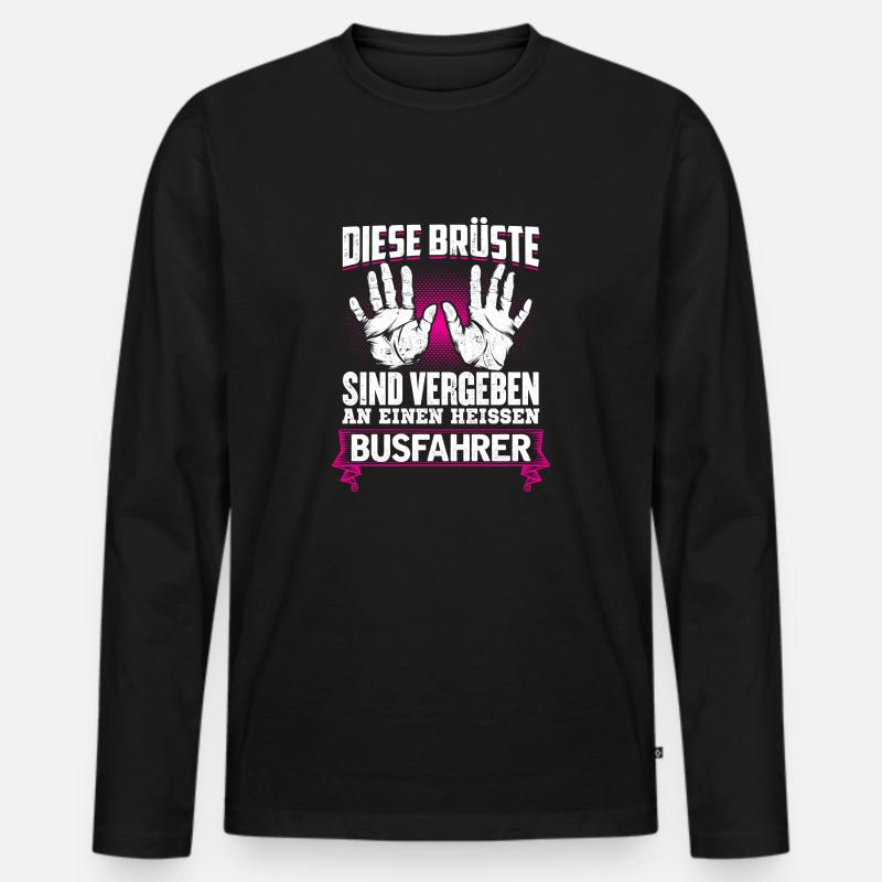 BUSFAHRER - Brüste - Männer Premium Bio Langarmshirt - Schwarz