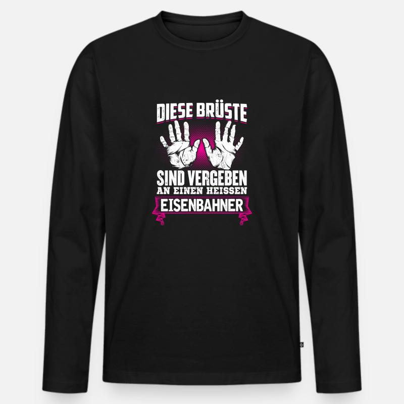 EISENBAHNER - Brüste - Männer Premium Bio Langarmshirt - Schwarz
