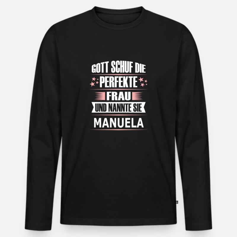MANUELA - Männer Premium Bio Langarmshirt - Schwarz