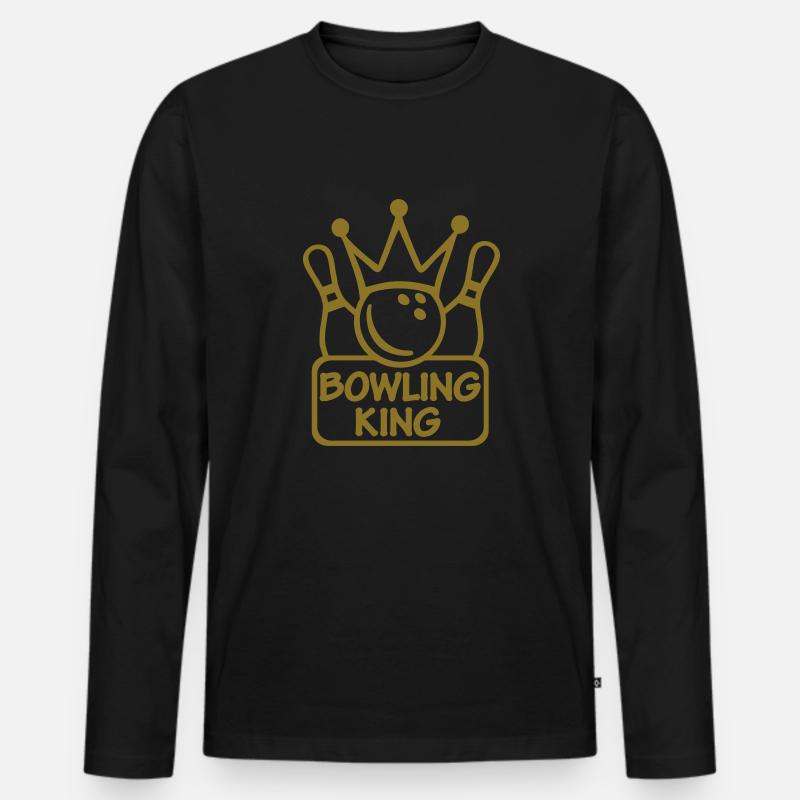 Bowling - Männer Premium Bio Langarmshirt - Schwarz