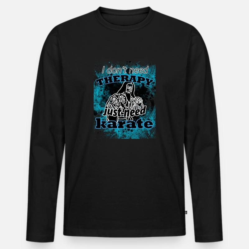 Martial Arts - Männer Premium Bio Langarmshirt - Schwarz
