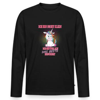 Ich bin nicht klein - Männer Premium Bio Langarmshirt - Schwarz - Vorne - Nico (187cm)